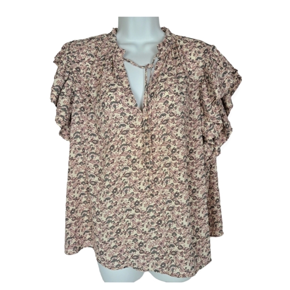 Joie Floral Flutter Sleeves‎  Top